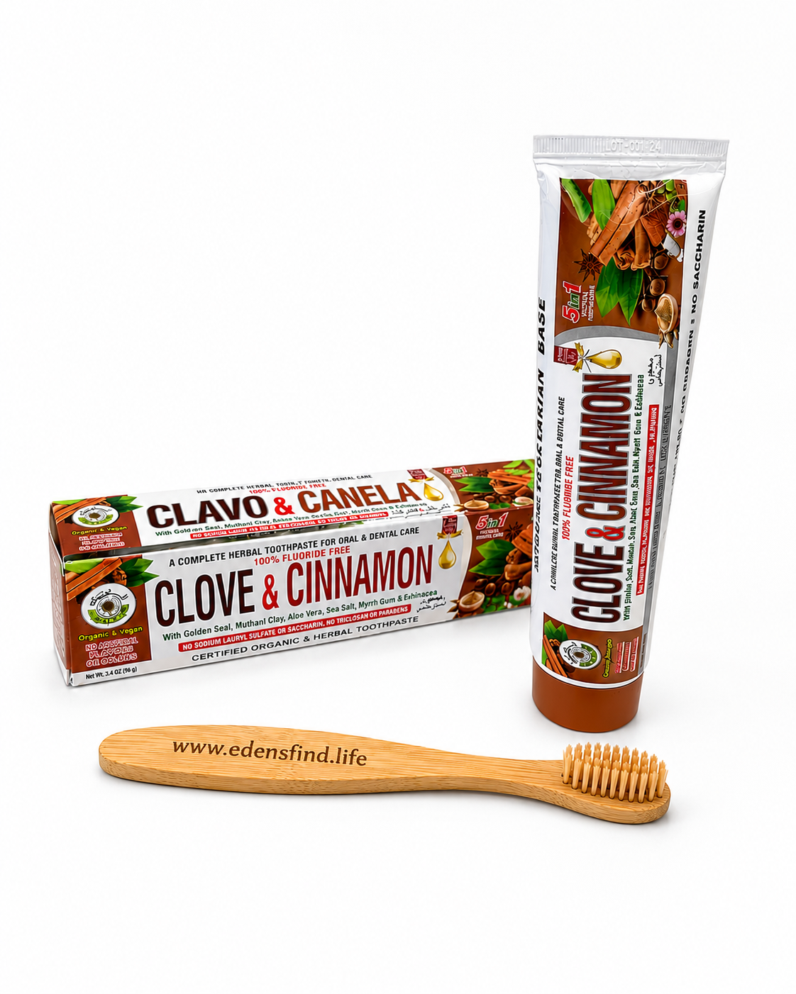 7-in-1 Herbal Toothpaste Collection w Bamboo Toothbrush