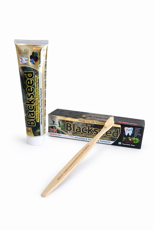 7-in-1 Herbal Toothpaste Collection w Bamboo Toothbrush