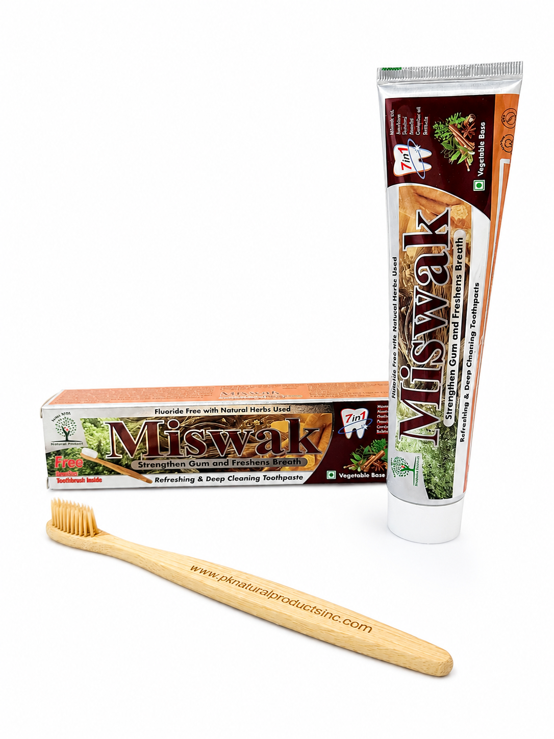 7-in-1 Herbal Toothpaste Collection w Bamboo Toothbrush