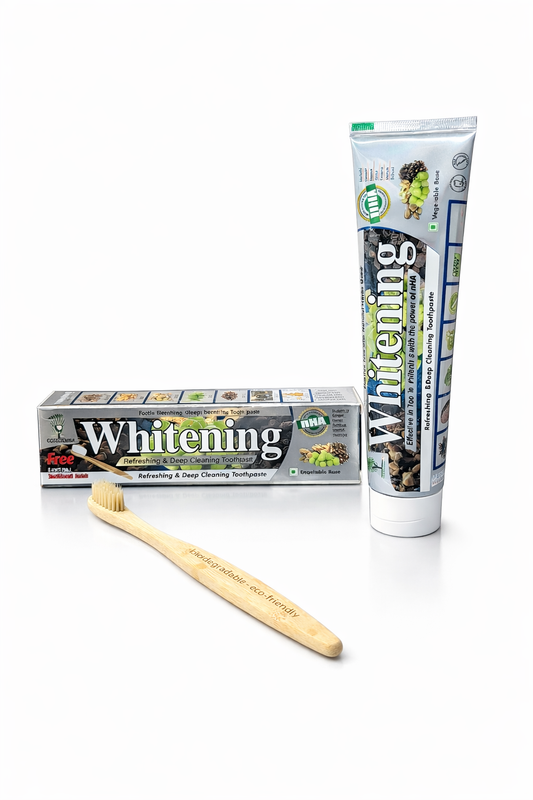 Peppermint Whitening Toothpaste + Bamboo Toothbrush